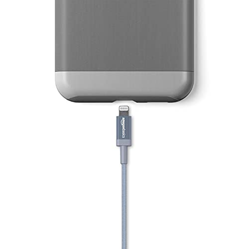 Amazonベーシック USB-A -ライトニングケーブル ナイロン iPhone充電 Apple MFi認証 iPhone 13/13 Pro/12/SE(第2世代)/iPad 各種対応(ダークグレー 1.8m 2本セット) 中間 画像