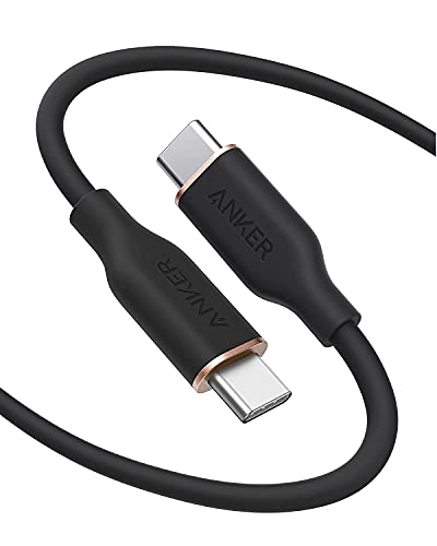 Anker PowerLine III Flow USB-C & USB-C ケーブル Anker絡まないケーブル 240W 結束バンド付き USB PD対応 シリコン素材採用 iPhone 17 / 16 / 15 / Galaxy iPad Pro MacBook Pro/Air 各種対応 (1.8m ミッドナイトブラック) 画像1