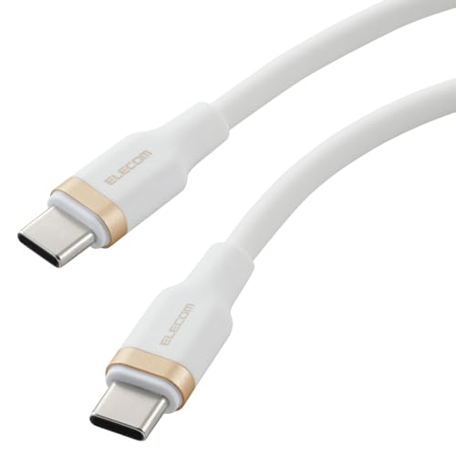 エレコム USB Type C ケーブル 1m 100W PD対応 高速充電 シリコン素材 なめらか やわらか 【 MacBook/iPad/Galaxy/Android スマホ タブレット 等対応 】 ホワイト 【iPhone 16 シリーズ 対応検証済】 MPA-CCECSS10WH 画像1