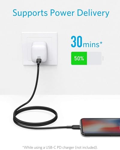 Anker PowerLine II USB-C & ライトニングケーブル MFi認証 USB PD対応 急速充電 iPhone 14 / 13 / 12 / SE(第3世代) 各種対応 (3.0m ブラック) 最後 画像