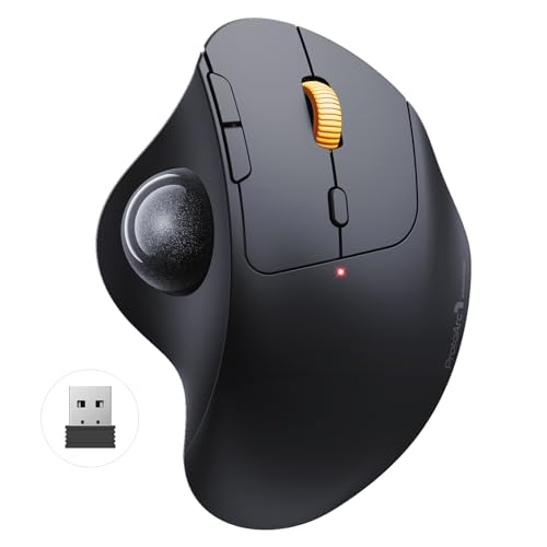 ProtoArc トラックボールマウス 静音 Bluetooth/USB接続 3台同時接続 マウス トラックボール 無線 USB-C充電式 5段階DPI切替 進む/戻るボタン搭載 親指操作 Windows/Mac/iOS/Android対応 スターリーブラック 画像1