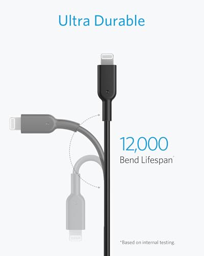 Anker PowerLine II USB-C & ライトニングケーブル MFi認証 USB PD対応 急速充電 iPhone 14 / 13 / 12 / SE(第3世代) 各種対応 (3.0m ブラック) 中間 画像