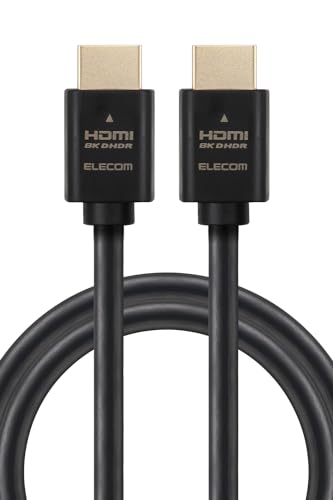 エレコム HDMI ケーブル 2m ウルトラハイスピード 4K(120Hz) 8K(60Hz) 【Ultra High Speed HDMI Cable認証品】 48Gbps 超高速 テレビ・パソコン・ゲーム機などに 7680×4320 eARC 黒 ECDH-HD21E20BK 画像1