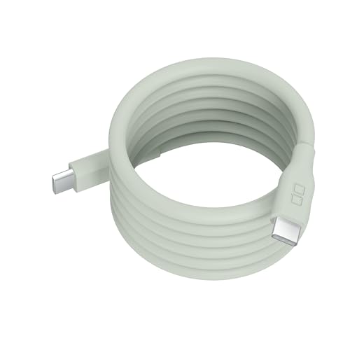 CIO 柔らかいスパイラルシリコンケーブル CtoC (Type-C/USB-C) 急速充電 磁石 マグネット吸着 充電ケーブル PD 240W データ転送 480Mbps 形状記憶 絡まりにくい iPhone 17 / 16 / 15 / Macbook Pro/Air/iPad/ノートパソコン Galaxy Google Pixel Android (アンドロイド) (カームブルー, 1m) 1枚目 画像