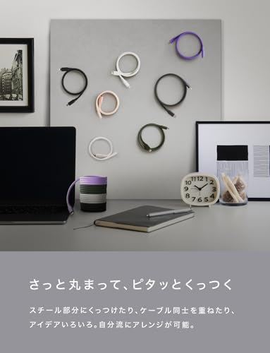 CIO 柔らかいスパイラルシリコンケーブル CtoC (Type-C/USB-C) 急速充電 磁石 マグネット吸着 充電ケーブル PD 240W データ転送 480Mbps 形状記憶 絡まりにくい iPhone 17 / 16 / 15 / Macbook Pro/Air/iPad/ノートパソコン Galaxy Google Pixel Android (アンドロイド) (カームブルー, 1m) 中間 画像