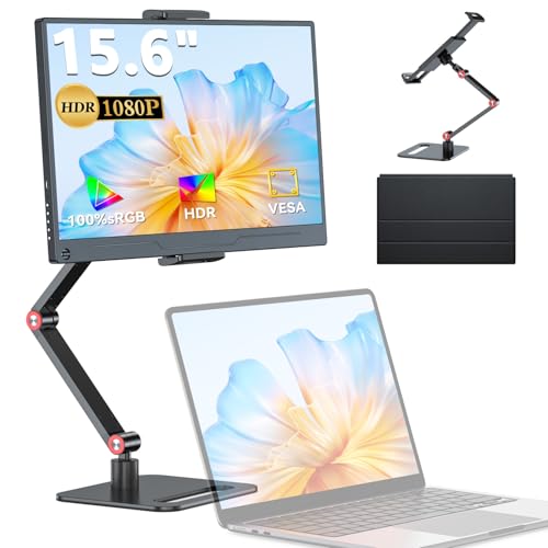 モバイルモニター 15.6インチ UPERFECT モバイルディスプレイ 卓上スタンド付き 1920*1080 100%広色域 HDR ゲーミングモニター ポータブルモニター IPS液晶パネル ブルーカット 薄型 軽量持ち運び ペンホールスタンド VESA 保護カバー USBType-C 標準HDMI スピーカー内蔵 Switch/PS3/PS4/PS5/Xbox/PC/スマホ/Macなど対応 画像1