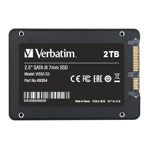 Verbatim バーベイタム 内蔵SSD 2.5 インチ SATA III 7mm Vi550シリーズ 2TB 最大読込 550MB/s 国内代理店IO Dataサポート 49354-J 最後 画像