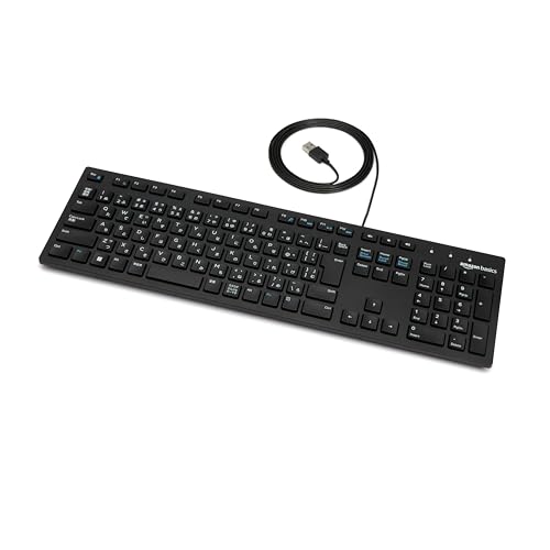 Amazonベーシック 有線キーボード 日本語配列 ブラック 画像1