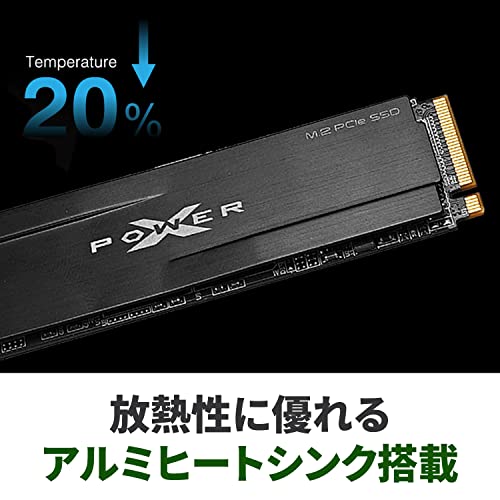 SP Silicon Power シリコンパワー SSD 1TB 3D NAND M.2 2280 PCIe3.0×4 NVMe1.3 最大読込3400MB/s XD80シリーズ 5年保証 SP001TBP34XD8005 中間 画像