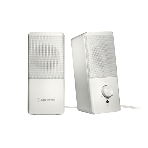 オーディオテクニカ AT-SP95 WH アクティブスピーカー 白 PC タブレット レコードプレーヤー USB給電 省スペース設計 前面ヘッドホン端子 省電力 高出力 ホワイト 1枚目 画像