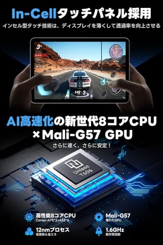 Android 15 タブレット【 10.1インチ大画面&AI最適化OS】 タブレット 24GB+128GB 1TB拡張 GMS認証済 高性能8コアCPUT606 + G57 GPU 薄型&軽量 アンドロイドタブレット 6000mAh大容量バッテリー Type-C充電 OTG対応 1280*800解像度 WidevineL1 Incell IPS画面 Bluetooth対応 Wi-Fiモデル 中間 画像