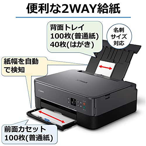 キヤノン Canon プリンター A4インクジェット複合機 PIXUS TS5430 ブラック 2021年モデル テレワーク向け 4色・一体型・対応インクBC-360/361シリーズ 中間 画像