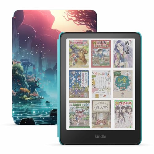 New Amazon Kindle Colorsoft キッズモデル ファンタジーリバーカバー | Amazon Kids+で2,000冊以上の子ども向けの本が12か月間読み放題、防水、16GBストレージ、最大8週間持続バッテリー 画像1