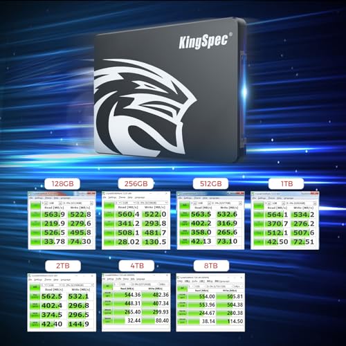 KingSpec SSD SATAIII 6Gb/s 2.5インチ内蔵SSD 最大読込：570MB/s (R：570MB/s、W：540MB/s) 3D NAND SATA SSD メーカー保証3年 (128 gb) 中間 画像