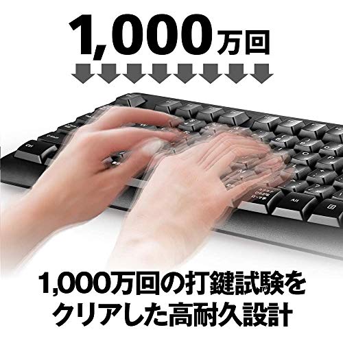 バッファロー BUFFALO ワイヤレス 無線 フルキーボード 高耐久 電池長持ち リモート テレワーク 疲れにくいデザイン 簡単接続 安心サポート BSKBW125BK 中間 画像