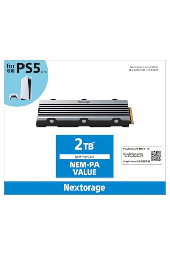 Nextorage 日本メーカー Valueシリーズ 2TB PS5対応ヒートシンク一体型内蔵SSD 新デザインHeatSink M.2 2280 PCIe4.0 NVMe SSD NEM-PAVC2TB/N SYM ネクストレージ 【PS5/PS5 Pro 動作確認済み】 最後 画像