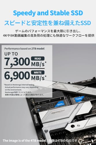 Nextorage Gシリーズ 1TB 内蔵SSD M.2 2280 DRAM搭載 最大転送速度7300MB/s PCIe Gen 4.0 x 4 NVMe 1.4 NE1N1TB/GHNEL 1000GB ネクストレージ 拡張SSD 高耐久性 長寿命 NVMe 中間 画像