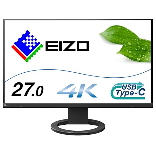 【Amazon.co.jp限定】EIZO 疲れ目軽減モニター | FlexScan EV2740S-AMZBK | 27.0型4K・USB Type-C(70W給電)・スタンド可動・ブラック 画像1