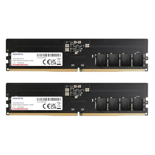 【エイデータ】 PCメモリ DDR5 4800MHz U-DIMM 32GBx2枚 AD5U480032G-DT-I 画像1