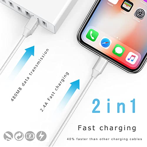 iphone 充電 ケーブル【MFi認証】ライトニング 2M 3本セット 充電器 ケーブル 急速充電 lightning アイホン充電 断線防止 超高耐久 iPhone 13/13 Pro/12/11/X/8/8plus/7/6/ iPad 各種対応 中間 画像