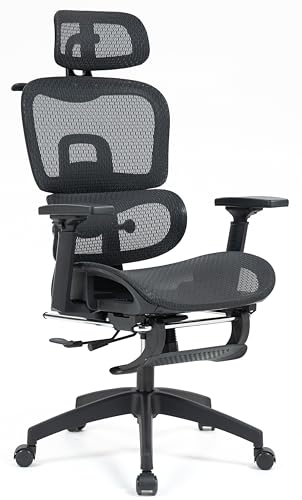 SYALEN オフィスチェア メッシュ 椅子 チェア キャスター ロッキング リクライニング ハイバック ランバーサポート 人間工学 ブラック 黒 SLCH-09MBK (Black強化メッシュ網目) 1枚目 画像