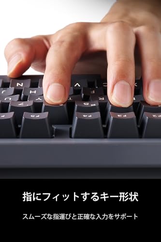 エレコム メカニカルキーボード Leggero 有線 フルサイズ Nキーロールオーバー対応 5000万回高耐久スイッチ採用 赤軸 グレー TK-MC50UKLGY/EC 中間 画像