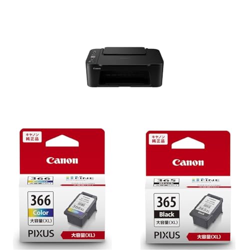 キヤノン Canon プリンター A4 インクジェット複合機 TS3730 ブラック Wi-Fi対応 テレワーク ＋ 純正インクセット (BCI-366/365シリーズ) 画像1