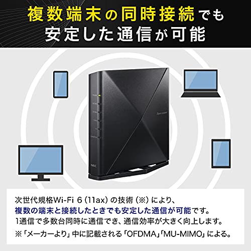 【Amazon.co.jp限定】NEC Aterm 無線LAN Wi-Fi 6 ルーター 11ax AM-AX3600HP 計8ストリーム 【 iPhone 14 / 13 / SE/Nintendo Switch メーカー動作確認済み】 最後 画像