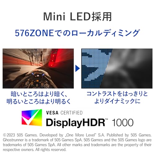 IODATA GigaCrysta MiniLED ゲーミングモニター 27インチ 200Hz 0.9ms WQHD AHVAパネル 非光沢 広色域 ブラック 無輝点保証対応 (量子ドット/HDR1000/HDMI×2/DisplayPort/VESA対応/スピーカー/リモコン/高さ調整/縦横回転/土日サポート/日本メーカー) EX-GDQ271JLAQ 最後 画像