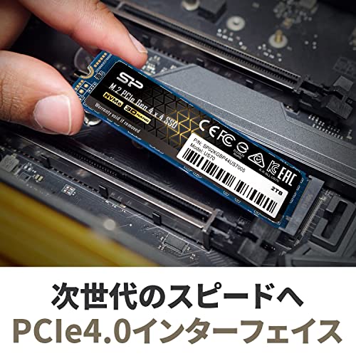 シリコンパワー SSD 2TB M.2 2280 PCIe4.0×4 NVMe1.3 最大読込5000MB/s 5年保証 SP02KGBP44US7005 最後 画像