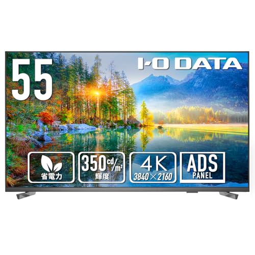 IODATA モニター 55インチ 4K UHD ADSパネル 高輝度 350cd/m2 18時間連続稼働 サイネージ (HDMI×3/D-sub9ピン/USB-A/スピーカー付/リモコン付/土日サポート/日本メーカー) EX-U551DX 画像1