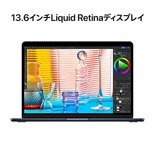 Apple 2022 13インチMacBook Air: 16GBユニファイドメモリ, 8コアCPUと8コアGPUを搭載したApple M2チップ, 256GB SSD, 日本語キーボード - ミッドナイト 中間 画像