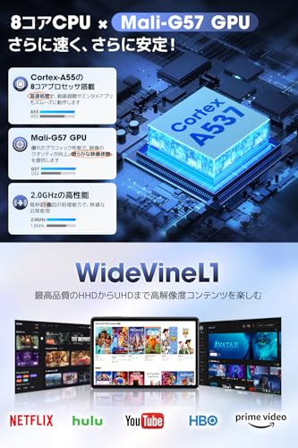 タブレット 10インチ 【Android 15 AI最適化OS フイルム貼り済み】 タブレット android Wi-Fiモデル 14GB+64GB+最大1TB拡張 8コアCPU アンドロイドタブレット 大画面6000mAh大容量バッテリー PD18W&Type-C充電 WiFi Bluetooth5.2 顔認識 無線投影 高齢者/子供にも向き 中間 画像