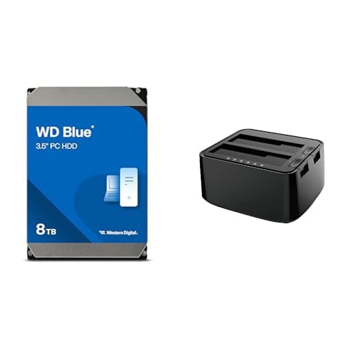 【Amazon.co.jp限定】Western Digital ウエスタンデジタル WD Blue 内蔵 ハードディスク 8TBメーカー保証2年 WD80EAAZ-AJP エコパッケージ【国内正規取扱代理店】+ 玄人志向 SSD/HDDスタンド 2.5型&3.5型対応 エラースキップ/クローン機能つき KURO-DACHI/CLONE/CRU3 画像1