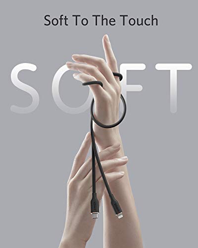 Anker PowerLine lll Flow USB-C & ライトニング ケーブル MFi認証 Anker絡まないケーブル USB PD対応 シリコン素材採用iPhone 14 / 14 Plus / 14 Pro / 14 Pro Max / 13 各種対応 (0.9m ミッドナイトブラック) 最後 画像