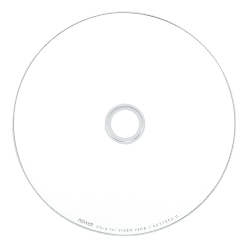 【Amazon.co.jp限定】 マクセル(maxell) ブルーレイディスク 録画用BD-R 50枚入 BRV25EG.50SPZ 1回録画タイプ 25GB(片面1層)地上デジタル180分/BSデジタル130分/4K BS・CS90分スピンドルケースインクジェットプリンター対応 中間 画像