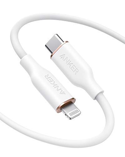 Anker PowerLine lll Flow USB-C & ライトニング ケーブル MFi認証 Anker絡まないケーブル USB PD対応 シリコン素材採用 iPhone 14 / 14 Plus / 14 Pro / 14 Pro Max / 13 各種対応 (1.8m クラウドホワイト) 画像1