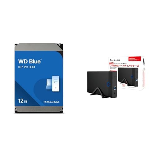 【Amazon.co.jp限定】Western Digital ウエスタンデジタル WD Blue 内蔵 HDD ハードディスク 10TB WD100EAGZ-AJP エコパッケージ【国内正規取扱代理店】+ 玄人志向 3.5型 HDDケース USB3.2 Gen 1 (5Gbps) 接続 GW3.5AM-SU3PE 画像1