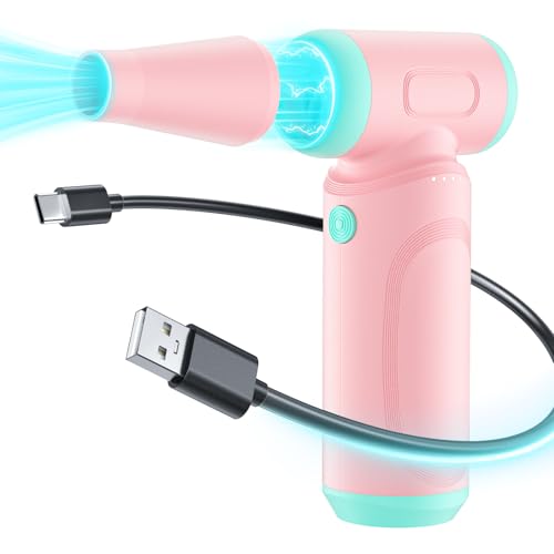【日本正規品】エアダスター 電動ブロワー ブロアー 洗車 150m/sな風速 4段階風量調整 300000RPM 超強力 7500mAh USB-C充電式 ブラシレスモーター 小型 PC掃除 空気入れ コードレス 日本語取扱説明書 ピンク 画像1