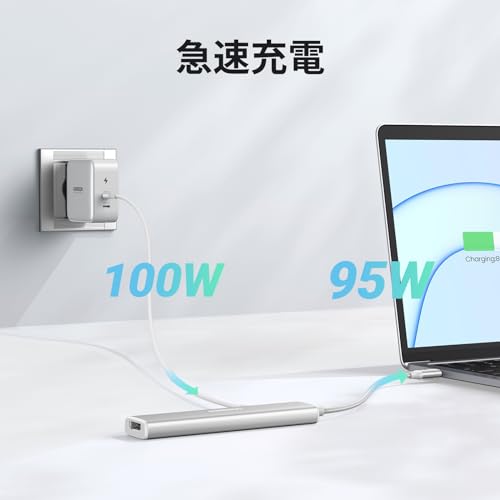 UGREEN Revodok 105 USB Cハブ 5-IN-1 HDMI 出力 (白) 中間 画像