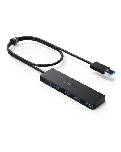 Anker USB3.0 ウルトラスリム 4ポートハブ USB ハブ 60cm ケーブル 5Gbps高速転送 バスパワー 軽量 コンパクト MacBook/iMac/Surface Pro 等 ノートPC 他対応 USBハブ テレワーク リモート 在宅勤務 1枚目 画像