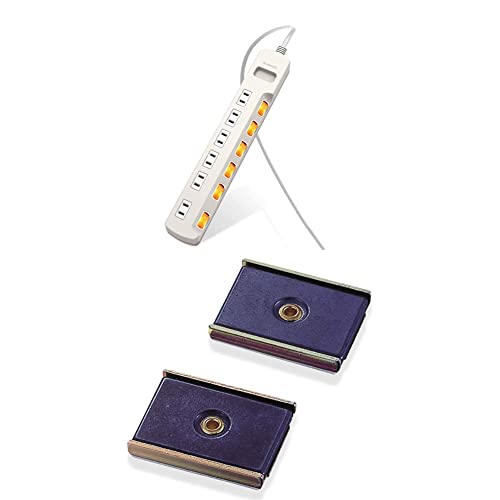 【マグネットセット】 エレコム 電源タップ コンセント 雷ガード 個別スイッチ 6個口 3m ホワイト T-K6A-2630WH & エレコム 電源タップ用 マグネット T-MG1 ブラック 画像1