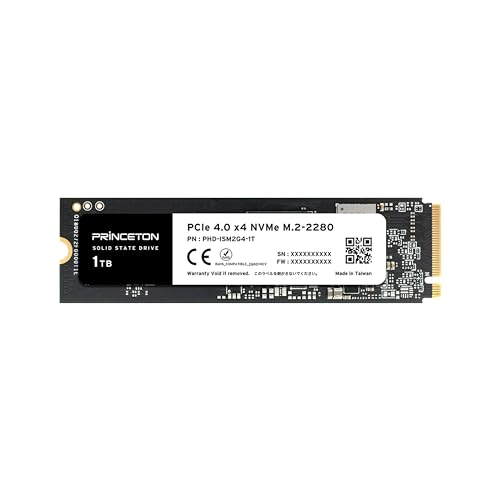 プリンストン 内蔵 SSD 1TB PCIe Gen 4.0 x4 NVMe 連続読み取り最大7400MB/秒 M.2 2280 3D NAND メーカー保証期間3年 EPHD-ISM2G4-1T 画像1