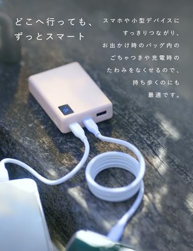 CIO スパイラルケーブル CtoC (Type-C/USB-C) 急速充電 磁石 マグネット吸着 充電ケーブル PD 240W データ転送 480Mbps 形状記憶 (01：ライトブラック, 1m) 中間 画像