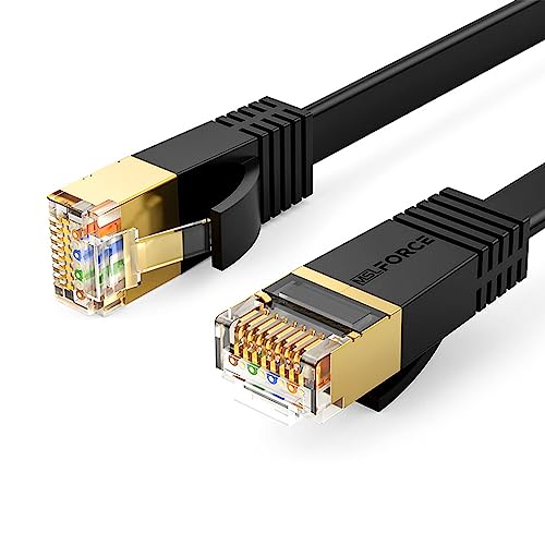 安心の日本企業 LANケーブル CAT7 10Gbps 600MHz CAT7準拠 0.2m/0.5m/1m/2m/3m/5m/10m/15m/20m/30m ランケーブル カテゴリー7 フラットタイプ ネットケーブル LANケーブル 金メッキ コネクタ 高速 ec7f 1本 (フラットタイプ, 2本セット, 1ｍ) 画像1