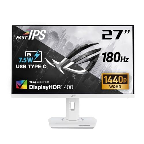 【Amazon.co.jp限定】ASUS ゲーミングモニター ROG Strix XG27ACS-W 27インチ(2560x1440)/180Hz (144Hz以上)/1ms (GTG)/Fast IPS/Extreme Low Motion Blur Sync/USB Type-C/G-Sync対応/DisplayWidget Center/三脚ソケット/HDR/3年保証 / 国内正規品 画像1