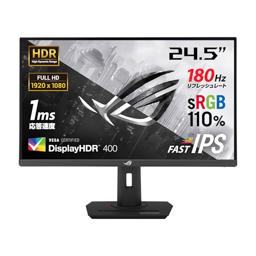 ASUS ゲーミングモニター ROG Strix XG259CS-J (24.5インチ/1920x1080/Fast IPS/180Hz/1ms(GTG)/HDR/USB Type-C/DisplayPort 1.4/HDMI/国内正規品) 画像1