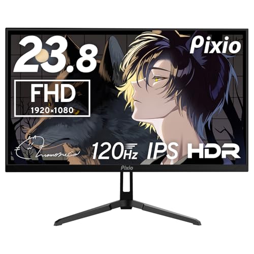Pixio PX246 Wave ゲーミングモニター 23.8インチ 黒 ブラック FHD 120Hz IPS ピクシオ HDMI VGA 4ms PS5 1枚目 画像