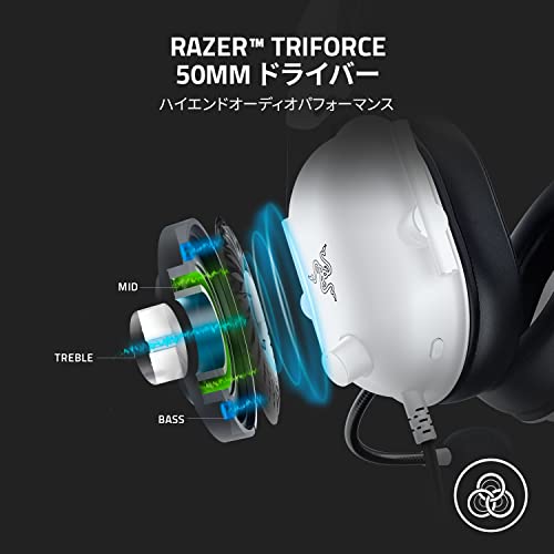 Razer BlackShark V2 X White ゲーミングヘッドセット 3.5mmアナログ 7.1ch サラウンド 特許技術採用50mmドライバ 単一指向性マイク ノイズキャンセリング 高遮音性イヤーカップ 軽量240g PC PS5 PS4 Xbox Nintendo Switch 【日本正規代理店保証品】 RZ04-03240700-R3M1 最後 画像