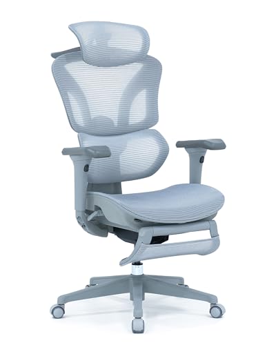 EastForce エイリアンチェアプロ 3万円台でフルスペックオフィスチェア 3Dヘッドレスト 4Dアームレスト ランバーサポート高さ調節 座面スライド ハンガー搭載 デスクチェア グレー 画像1